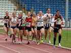 Kate Avery (Shildon) leads the 1500 metresat the 2012 England and North Champs.
